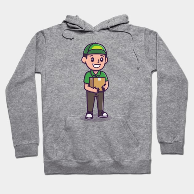 Courier Shipping Package Cartoon Hoodie by Catalyst Labs